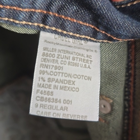 Cruel Girl Women's Jeans Sz 9 Rocky Mountain Clothing Wide Leg Pockets Stitching - Picture 5 of 11